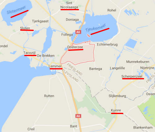 kaart Lemmer - Oosterzee - Kuinre